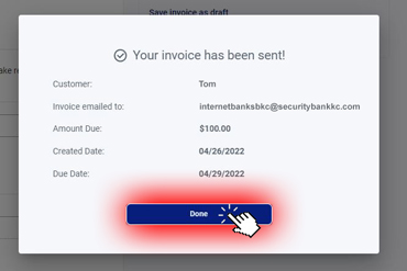 Invoice link has been created